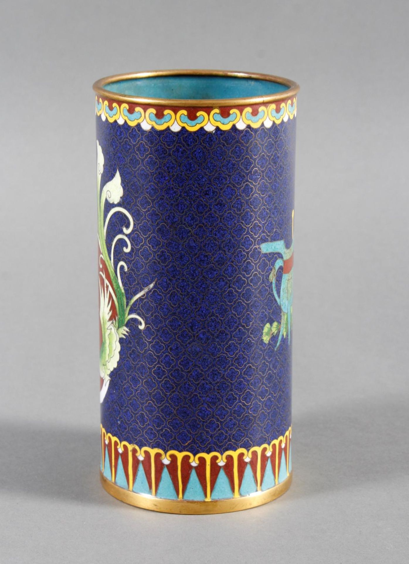 Cloisonné Pinselbecher, China um 1900 - Bild 2 aus 6