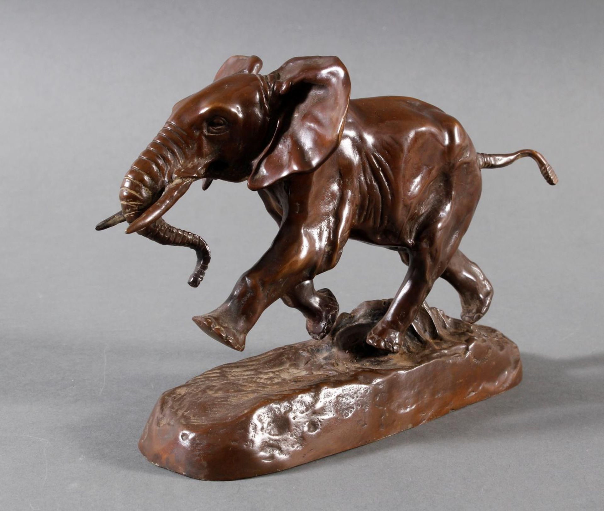 Bronzeskulptur, Elefant, Antoine Louis BARYE (1796-1875)