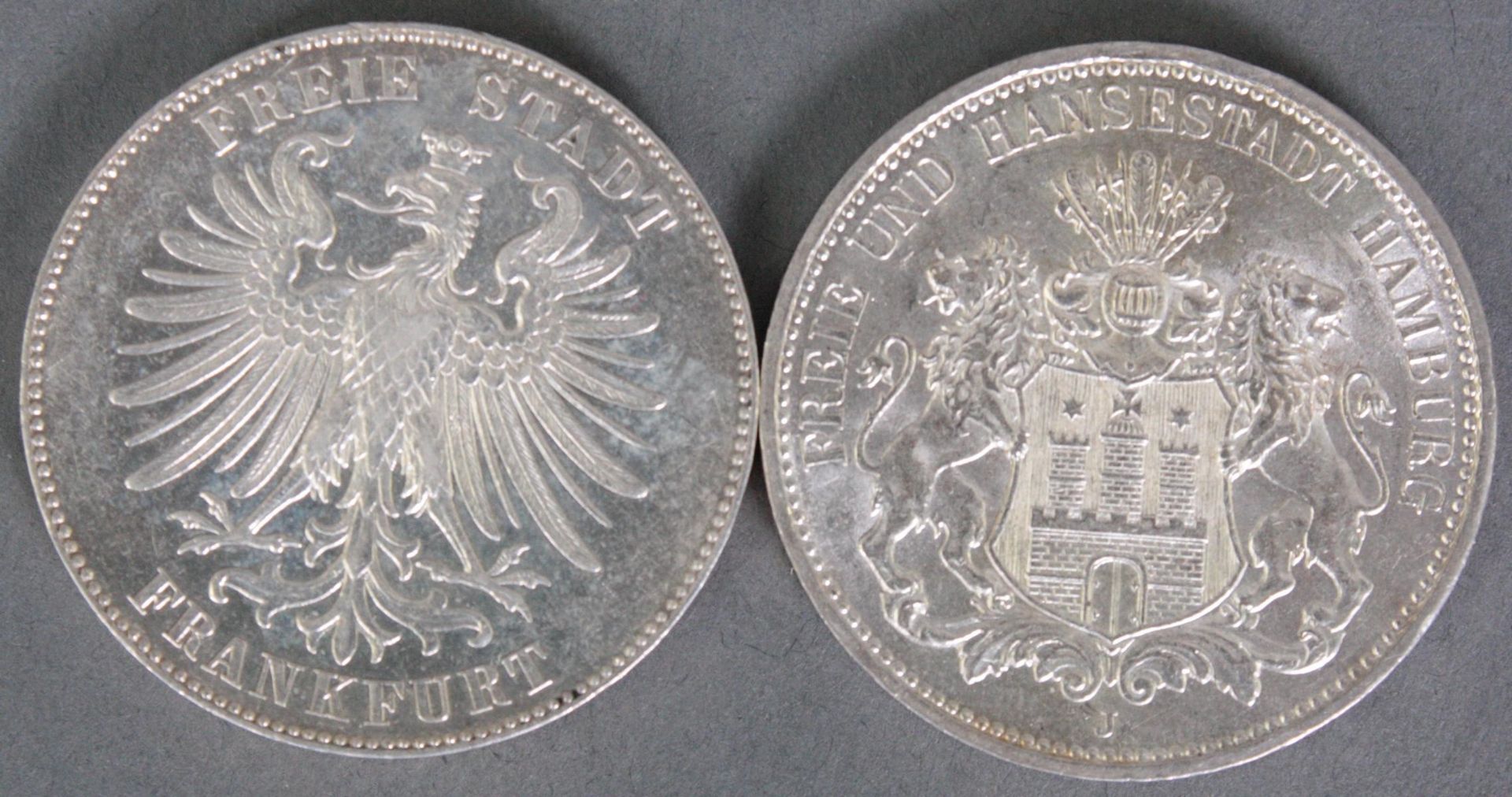 3 Mark Hamburg 1914 und Schiller Gedenktaler 1859 Frankfurt