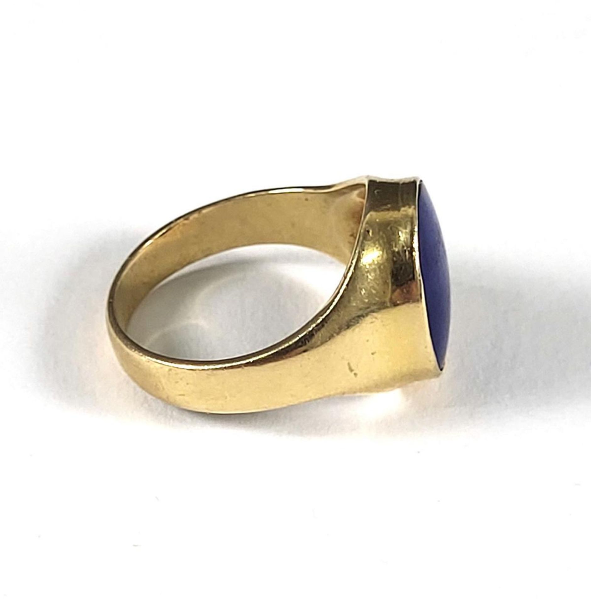 Damenring mit Lapislazuli, 14 kt Gelbgold - Bild 2 aus 5