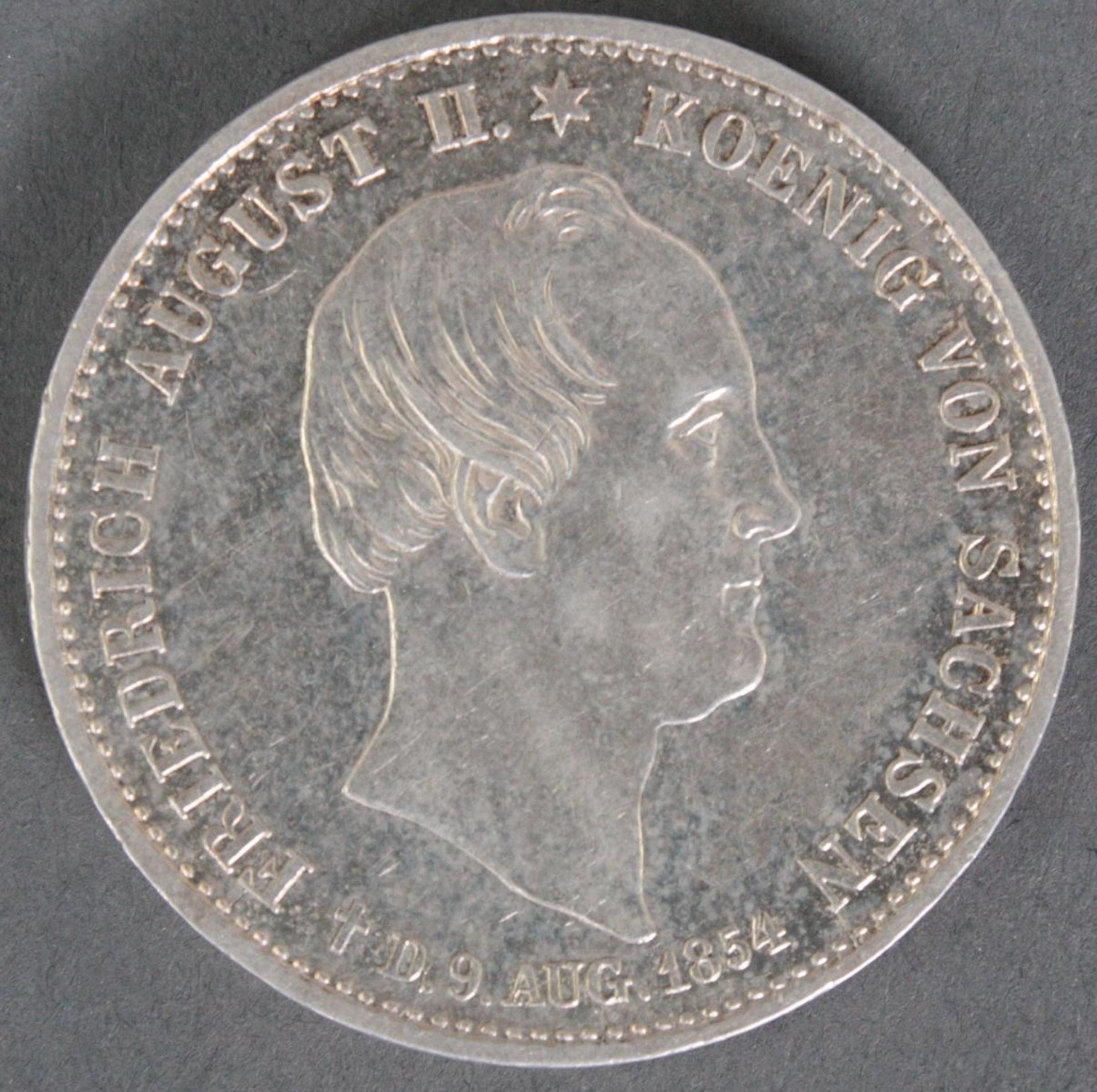 Sterbetaler, Friedrich August III, König von Sachsen, 1854