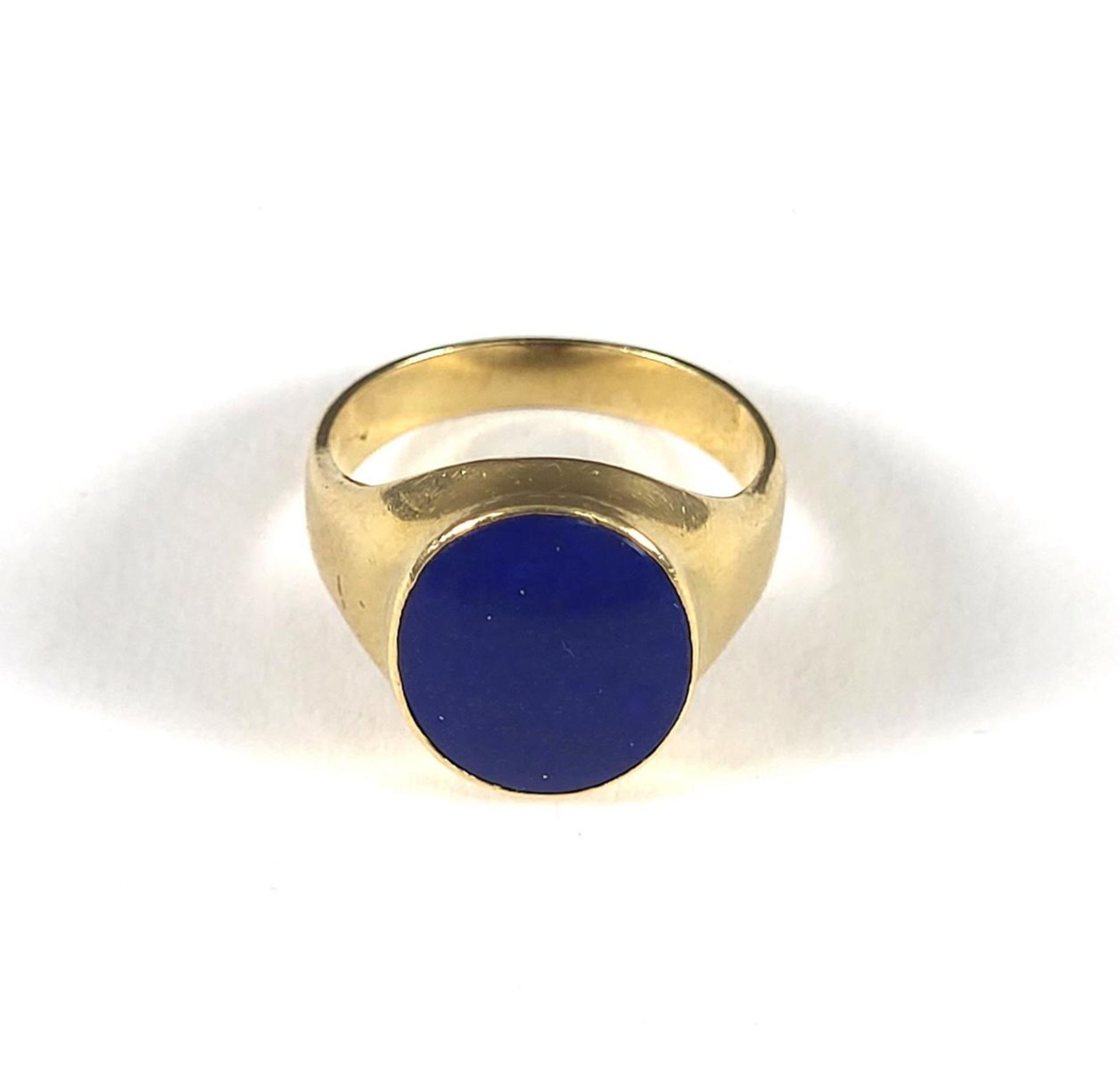 Damenring mit Lapislazuli, 14 kt Gelbgold