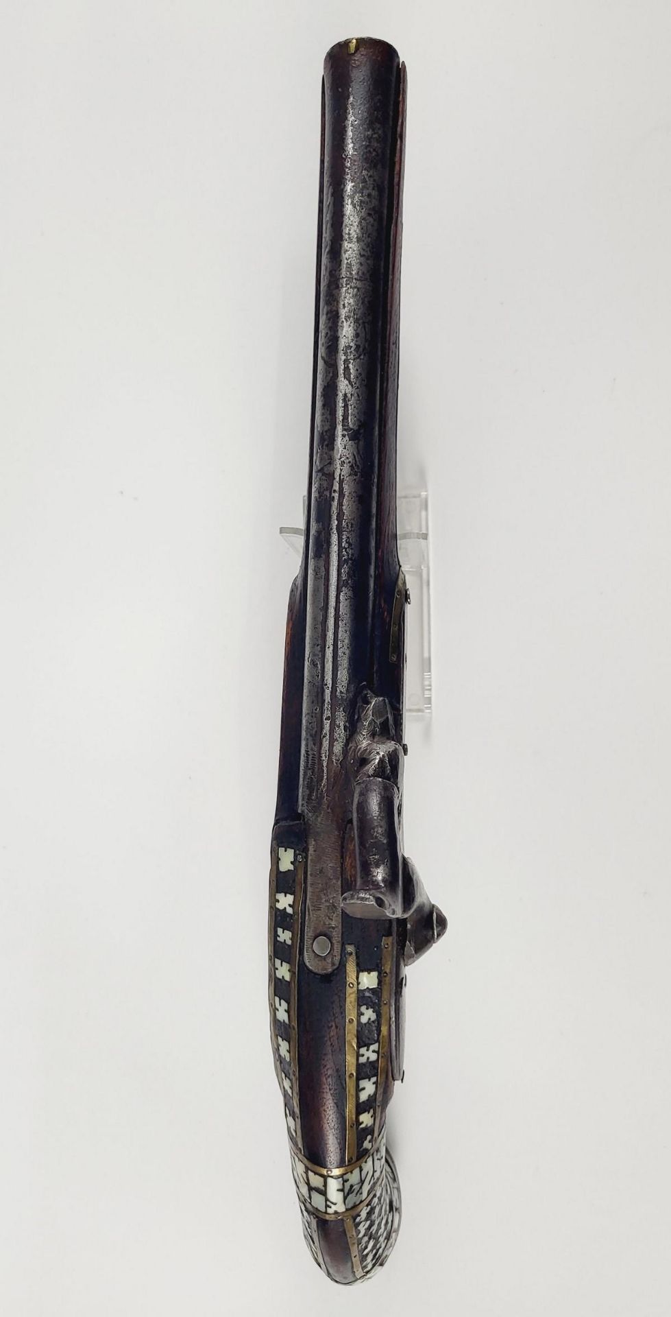 Perkussionspistole mit Perlmutteinlagen, 1. Hälfte 19. Jahrhundert - Image 4 of 5