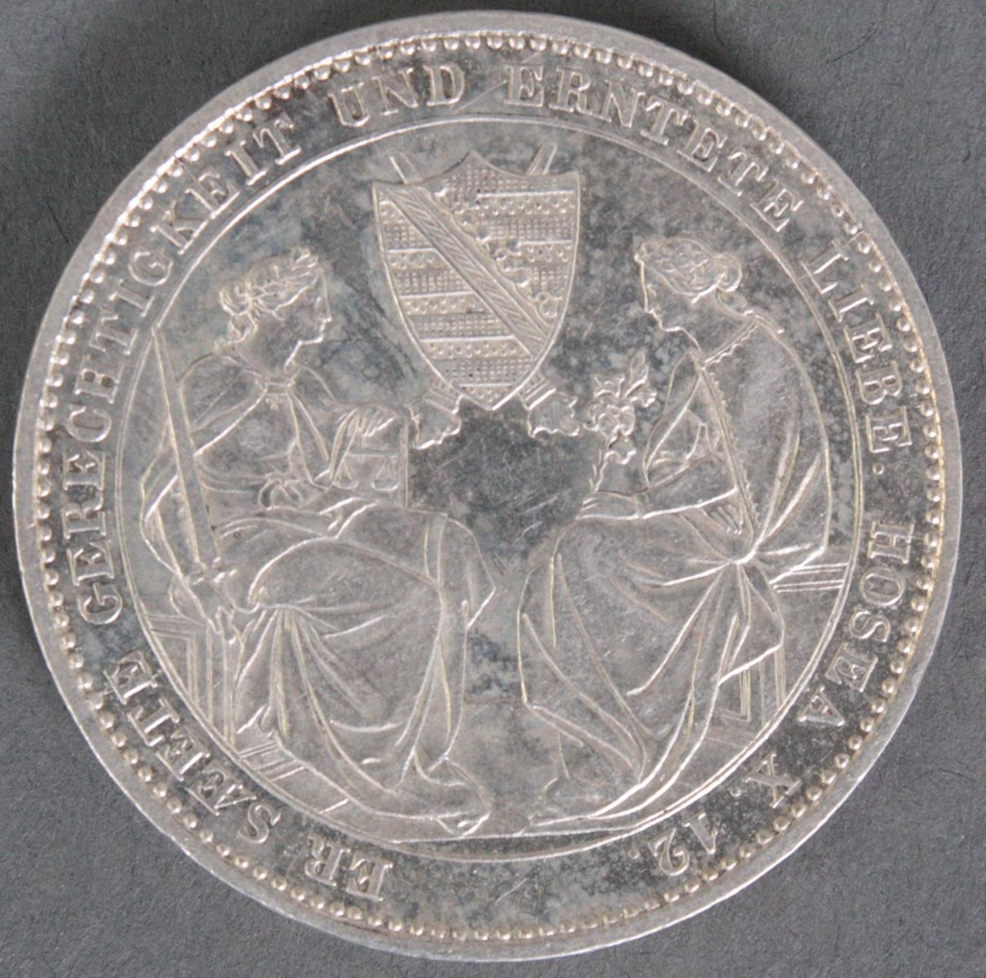 Sterbetaler, Friedrich August III, König von Sachsen, 1854 - Bild 2 aus 2