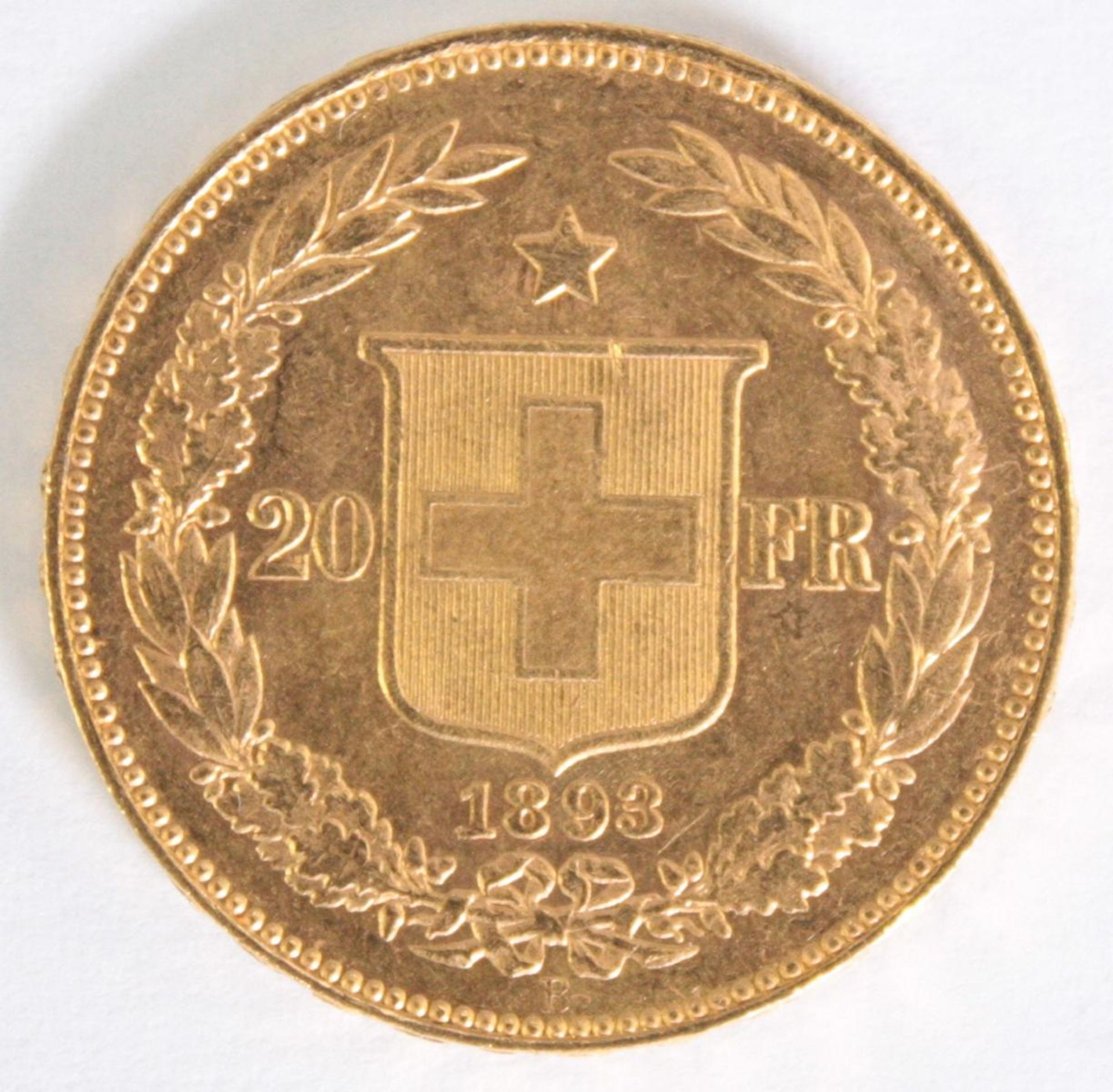 Schweiz, 20 SFR, Vreneli 1893 - Image 2 of 2