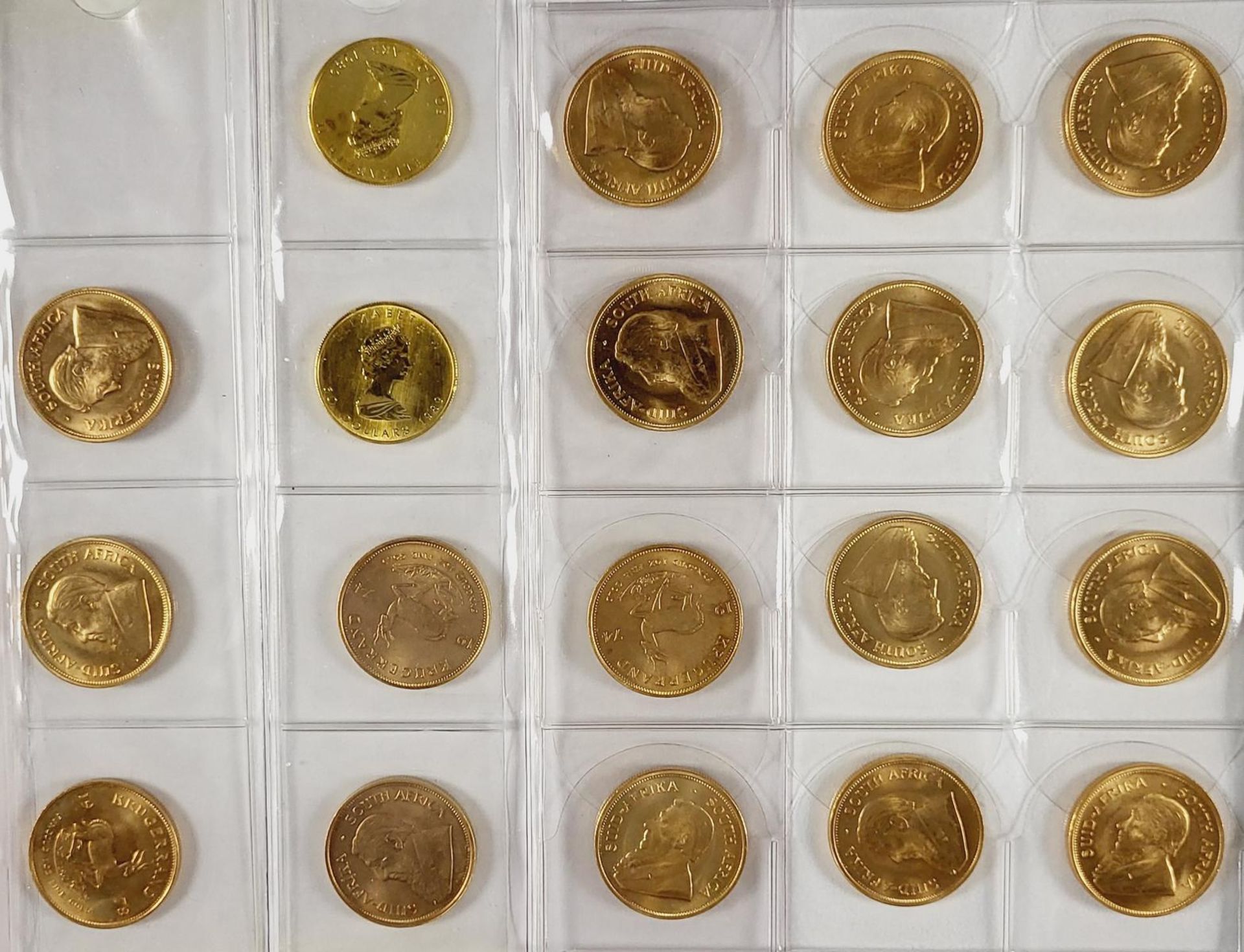 19 Feinunzen Münzen Gold, Krüger Rand und Maple Leaf