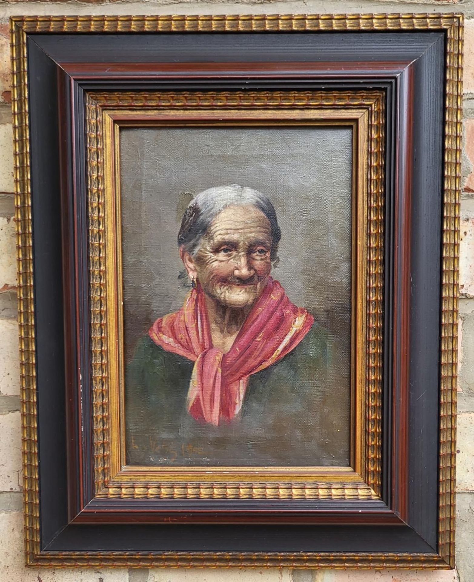 Gemälde, Ältere Frau um 1900 - Image 2 of 4