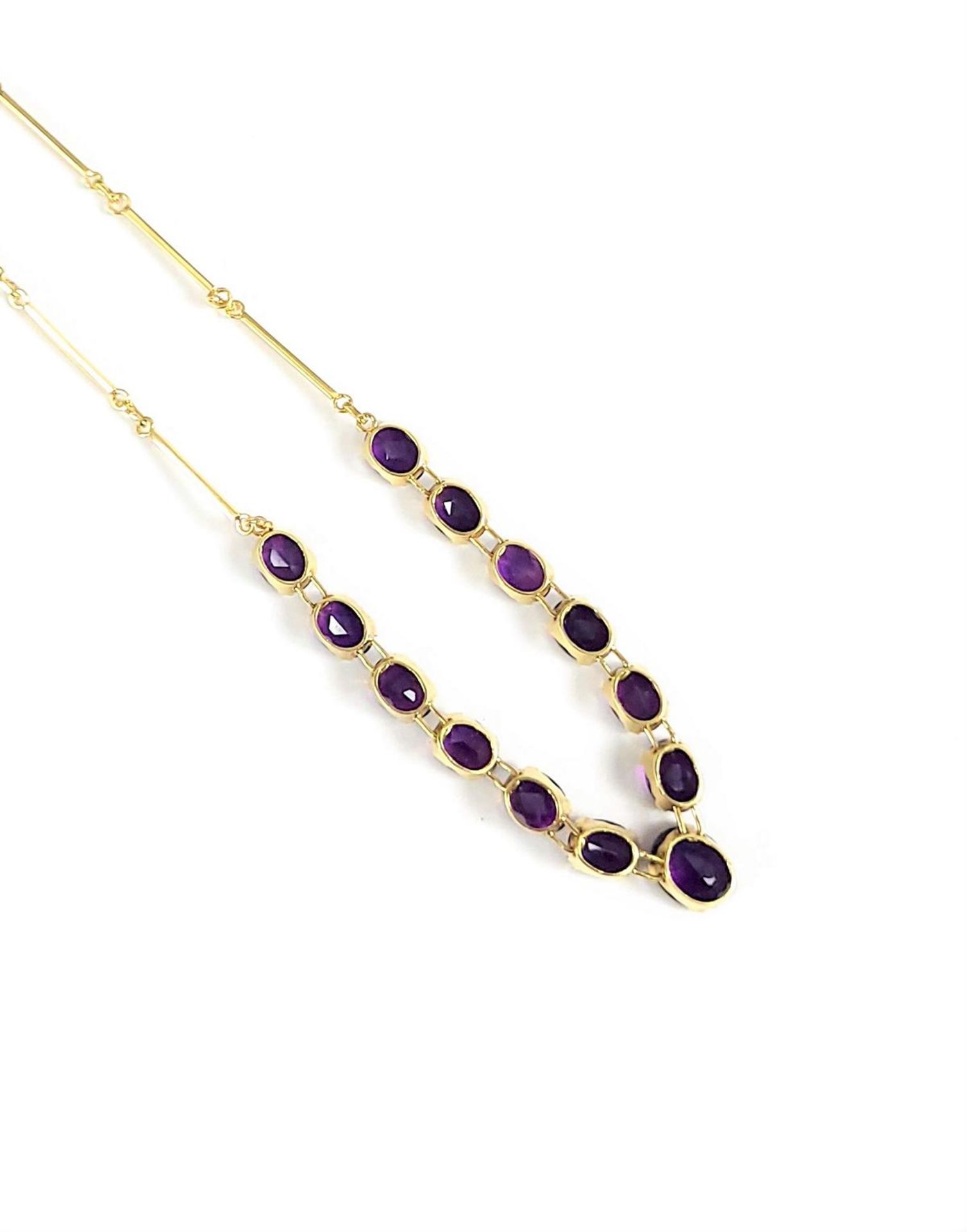 Collier mit Amethysten, 18 Karat Gelbgold - Image 2 of 2