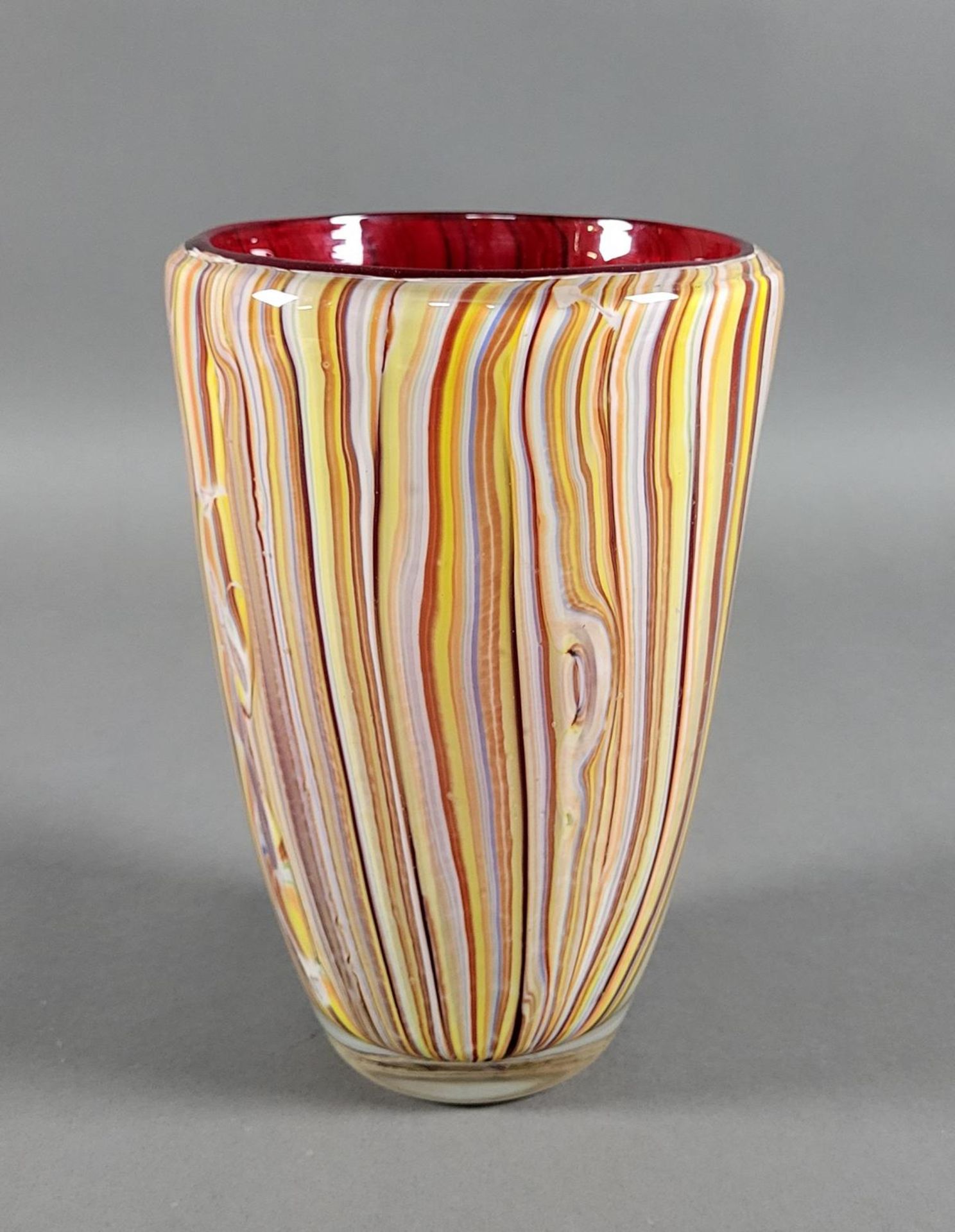 Glasziervase „Tesutto“ Gino Cenedese zugeschrieben, Murano 1960er Jahre