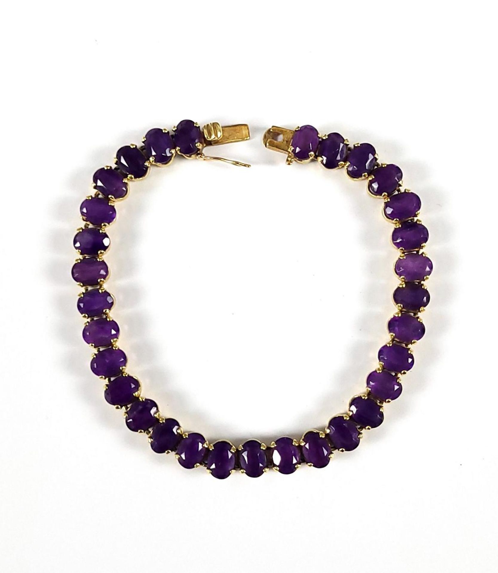 Armband mit Amethysten, 18 Karat Gelbgold