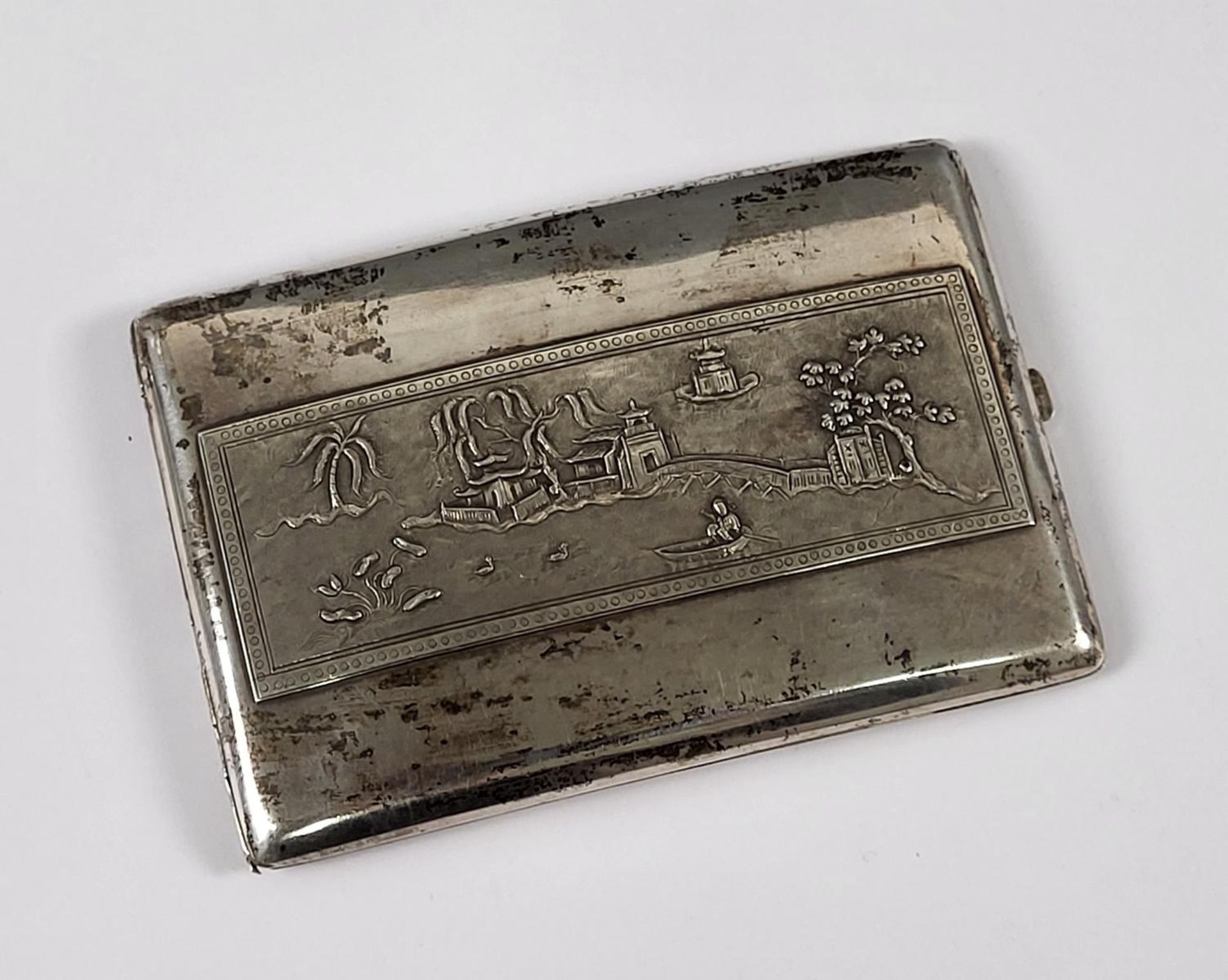 800er Silber Zigaretten-Etui, VIETNAM, 1. Hälfte 20. Jh.