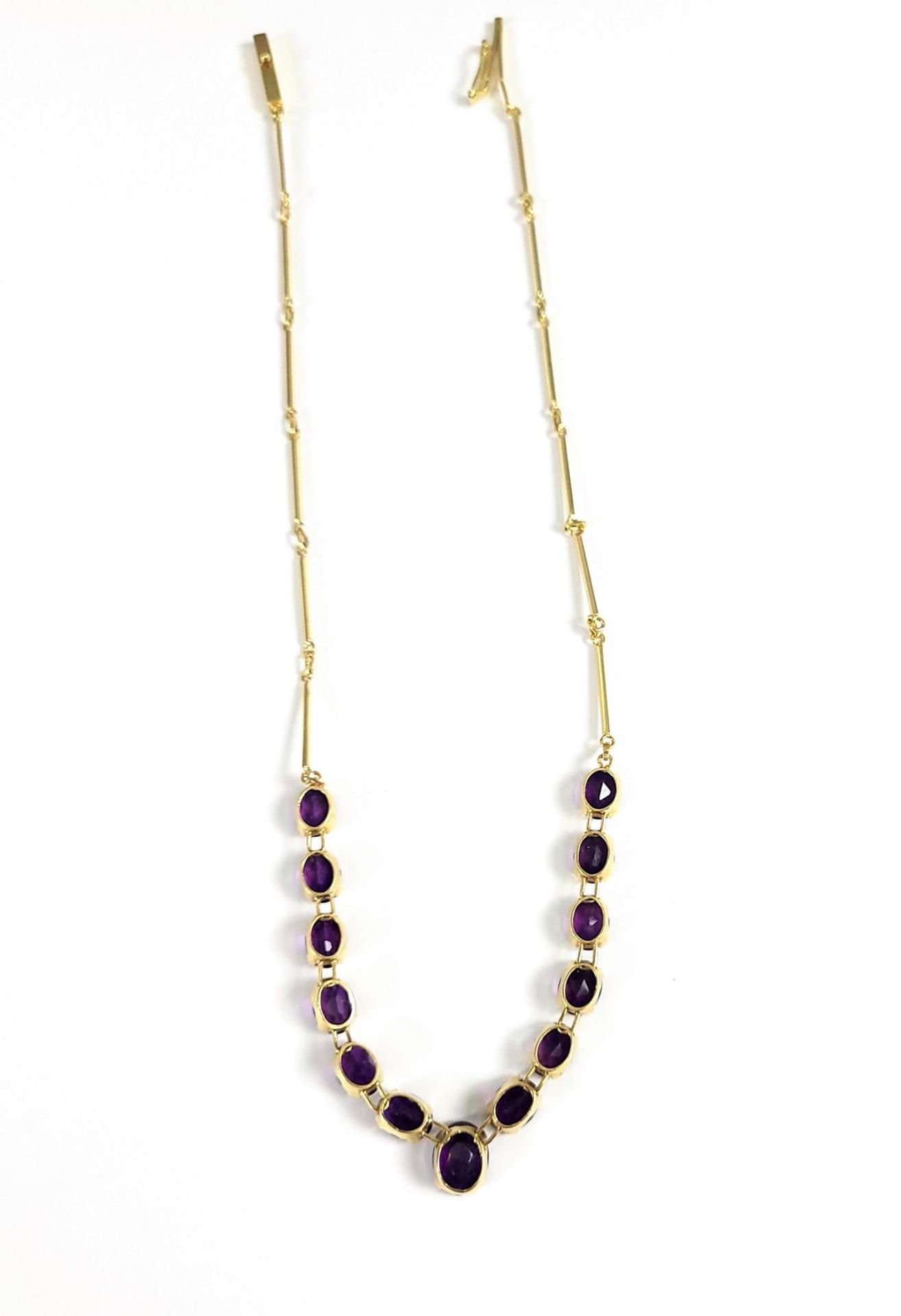 Collier mit Amethysten, 18 Karat Gelbgold