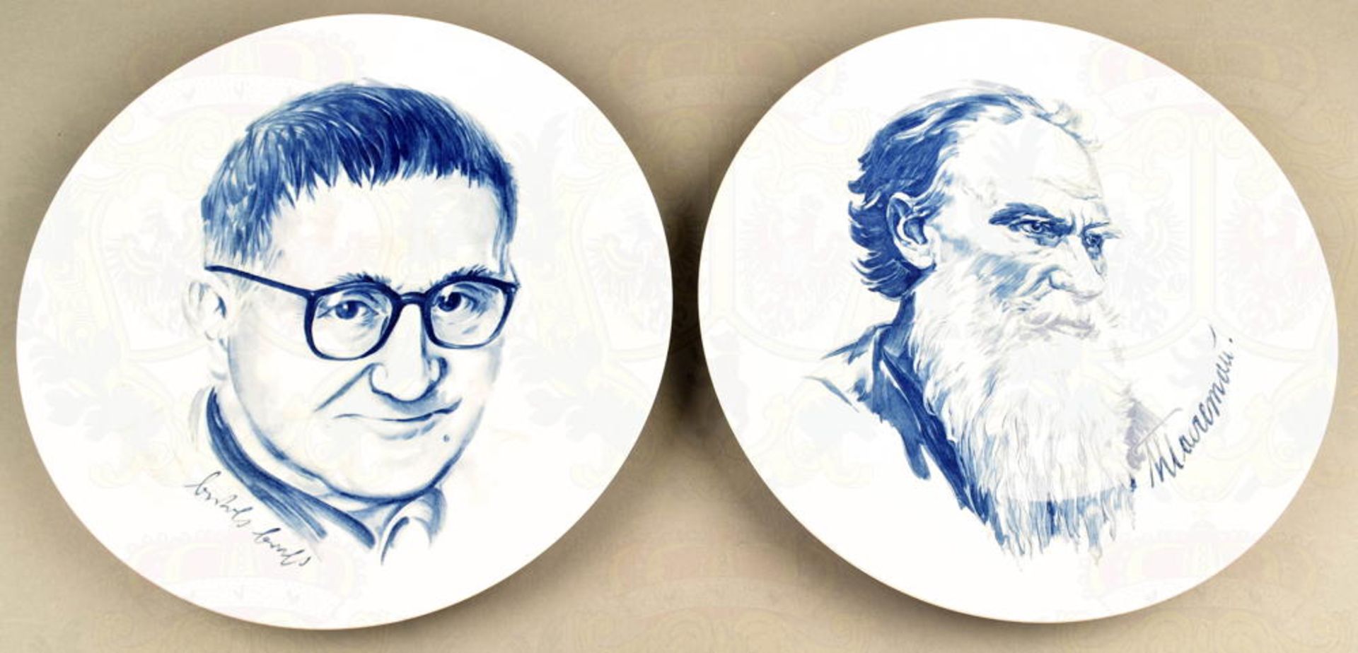 2 WANDTELLER MEISSEN BRECHT UND TOLSTOI - Bild 2 aus 6