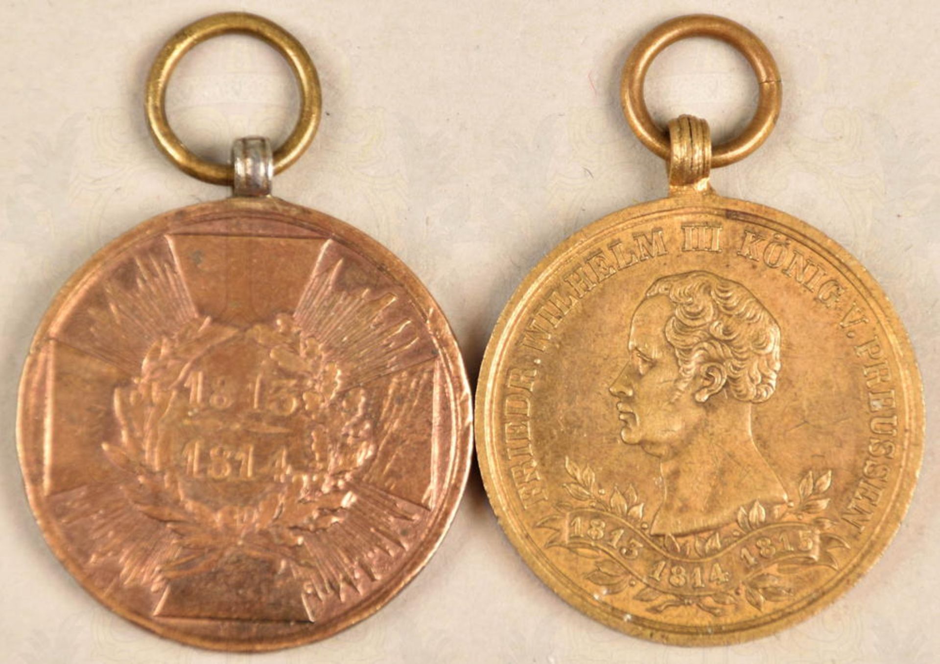 2 KRIEGSDENKMÜNZEN 1813/13 UND 1813-1863