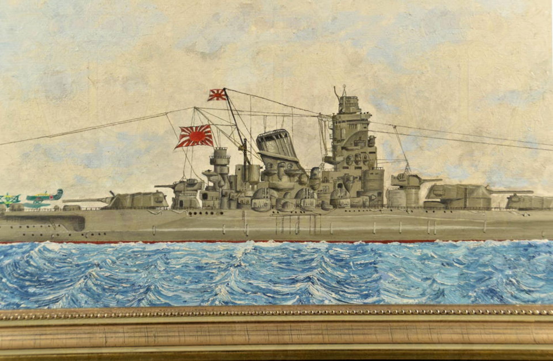 ÖLGEMÄLDE JAPANISCHES SCHLACHTSCHIFF YAMATO - Bild 4 aus 4