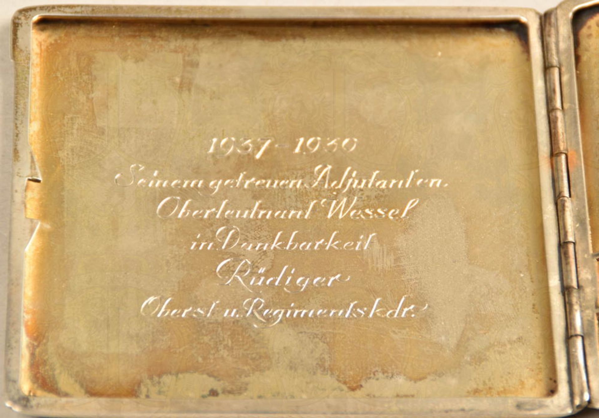 OFFIZIERSGESCHENK-ZIGARETTENETUI GERHARD WESSEL - Image 4 of 6