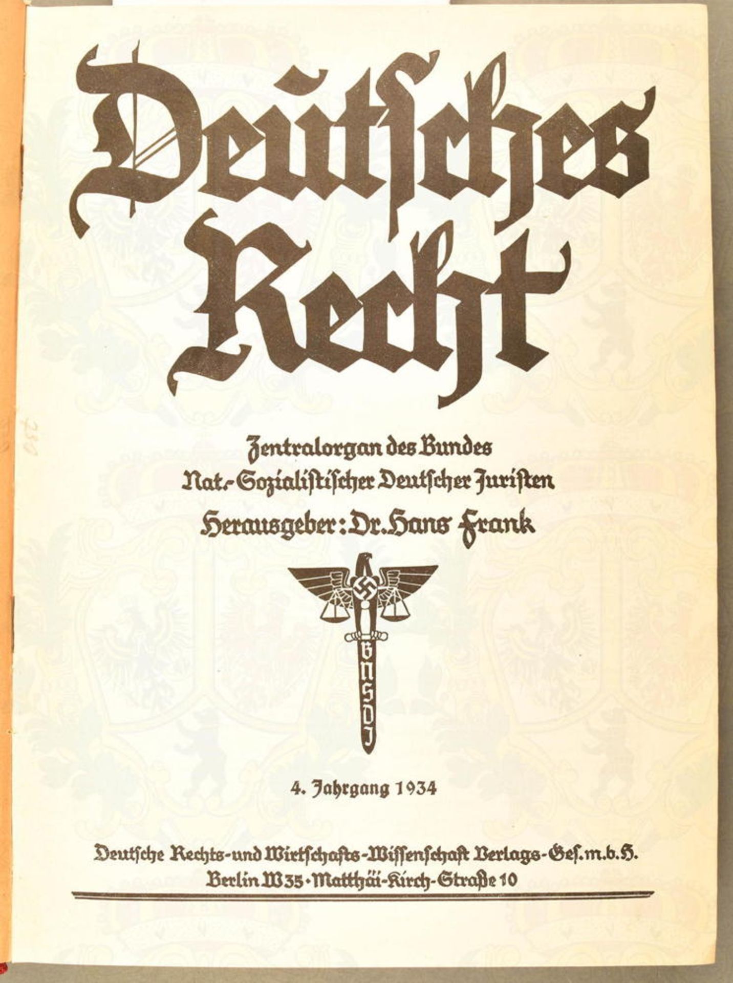 Deutsches Recht 4. Jahrgang 1934