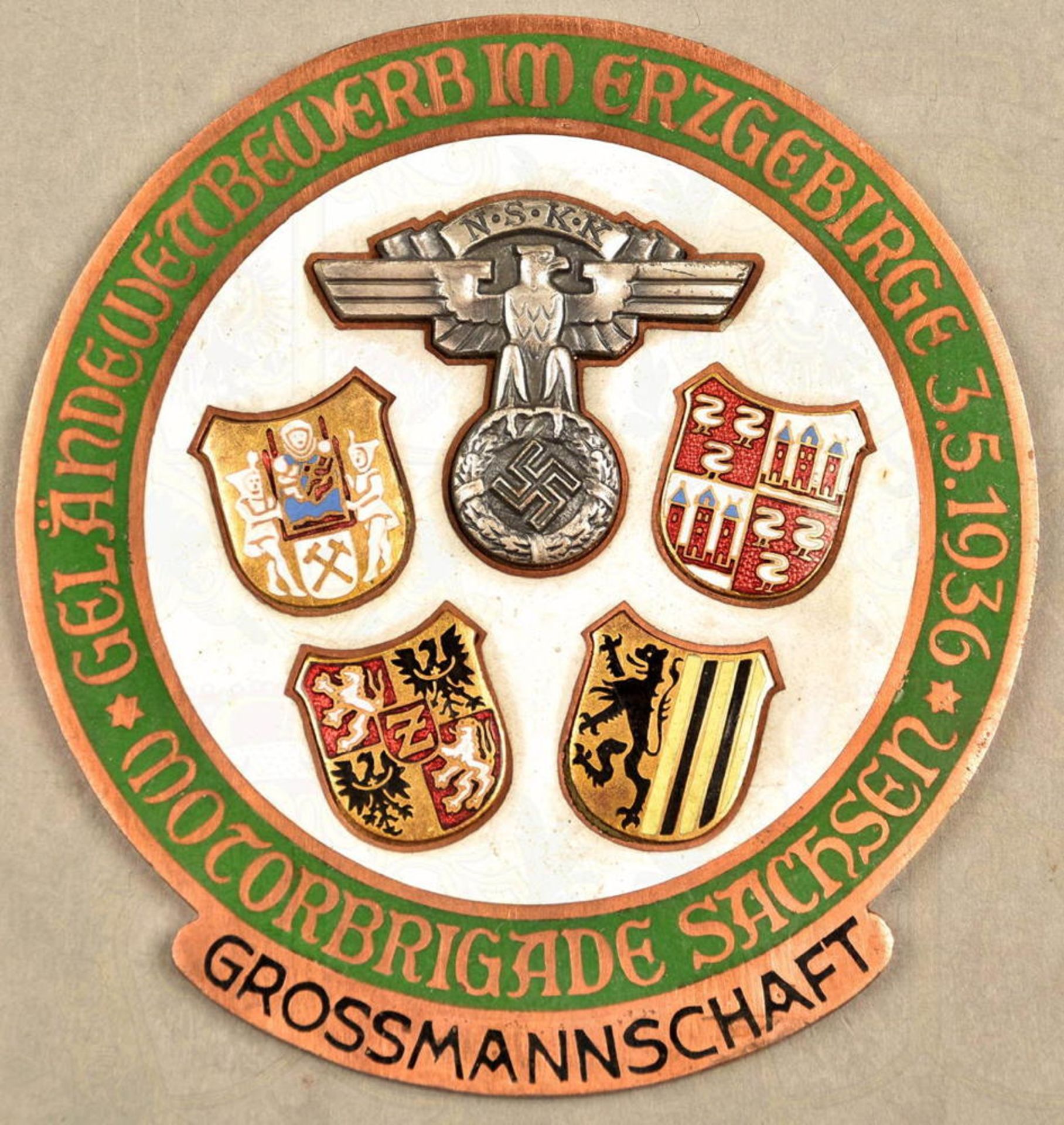 NSKK-Fahrzeugplakette Motorbrigade Sachsen