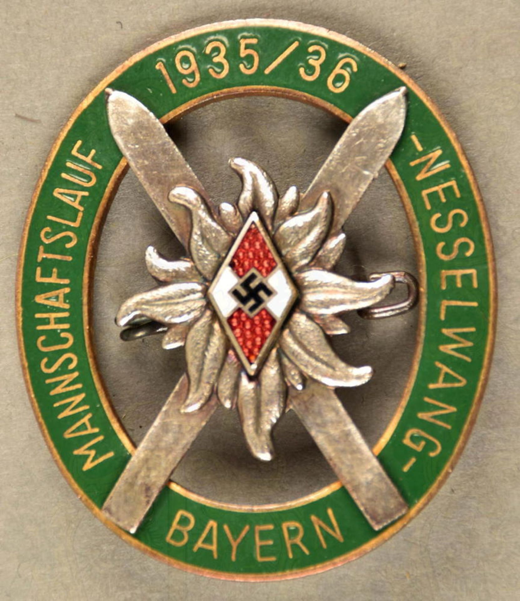 Abzeichen Mannschaftslauf 1935/36 Nesselwang-Bayern