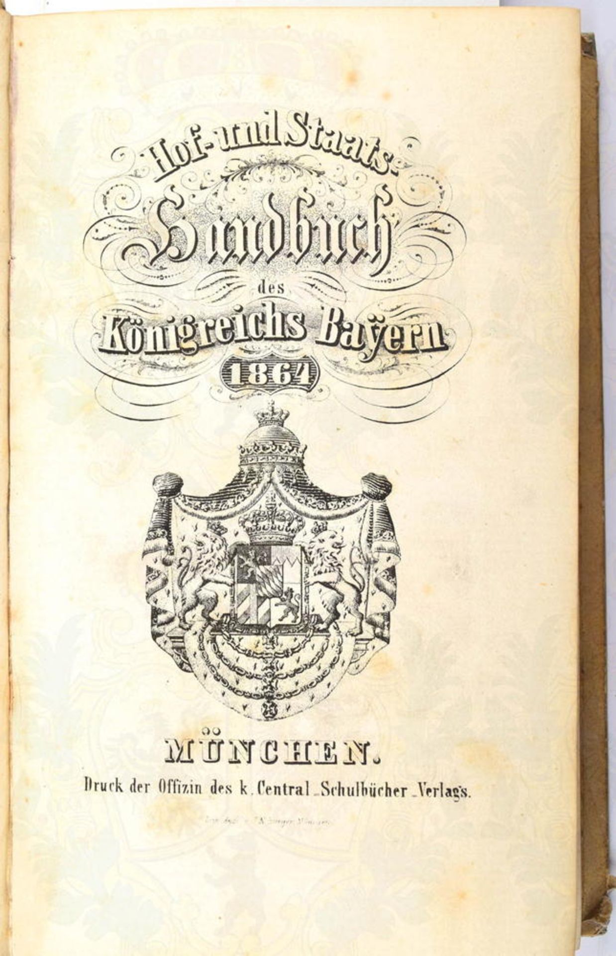 HOF- UND STAATSHANDBUCH KÖNIGREICH BAYERN 1864 - Image 2 of 2