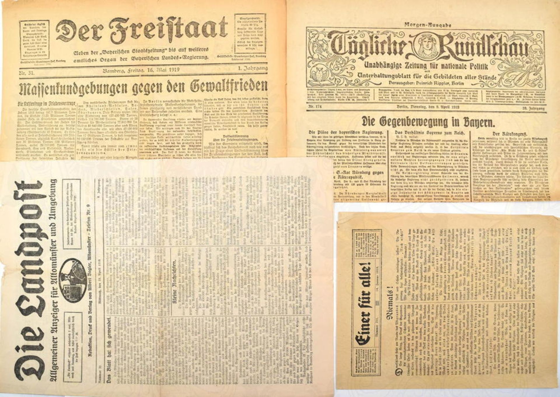 4 ZEITUNGEN 1919