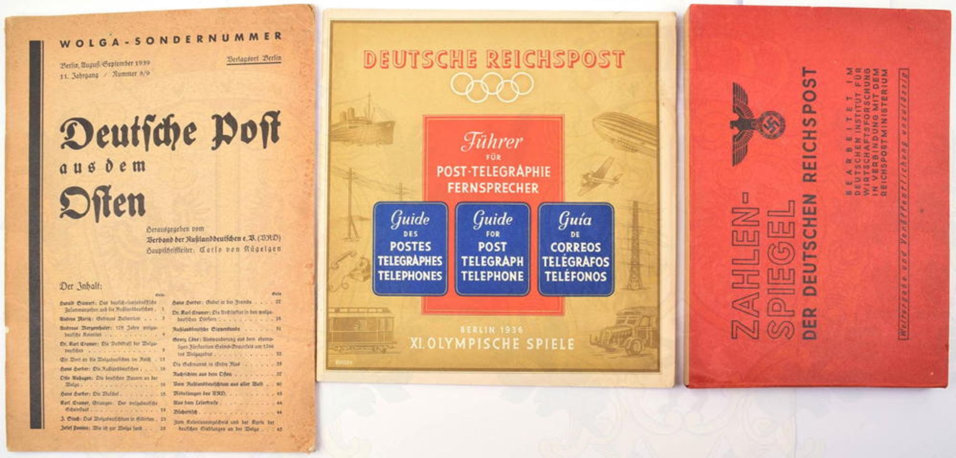 3 TITEL DEUTSCHE REICHSPOST 1936-1942