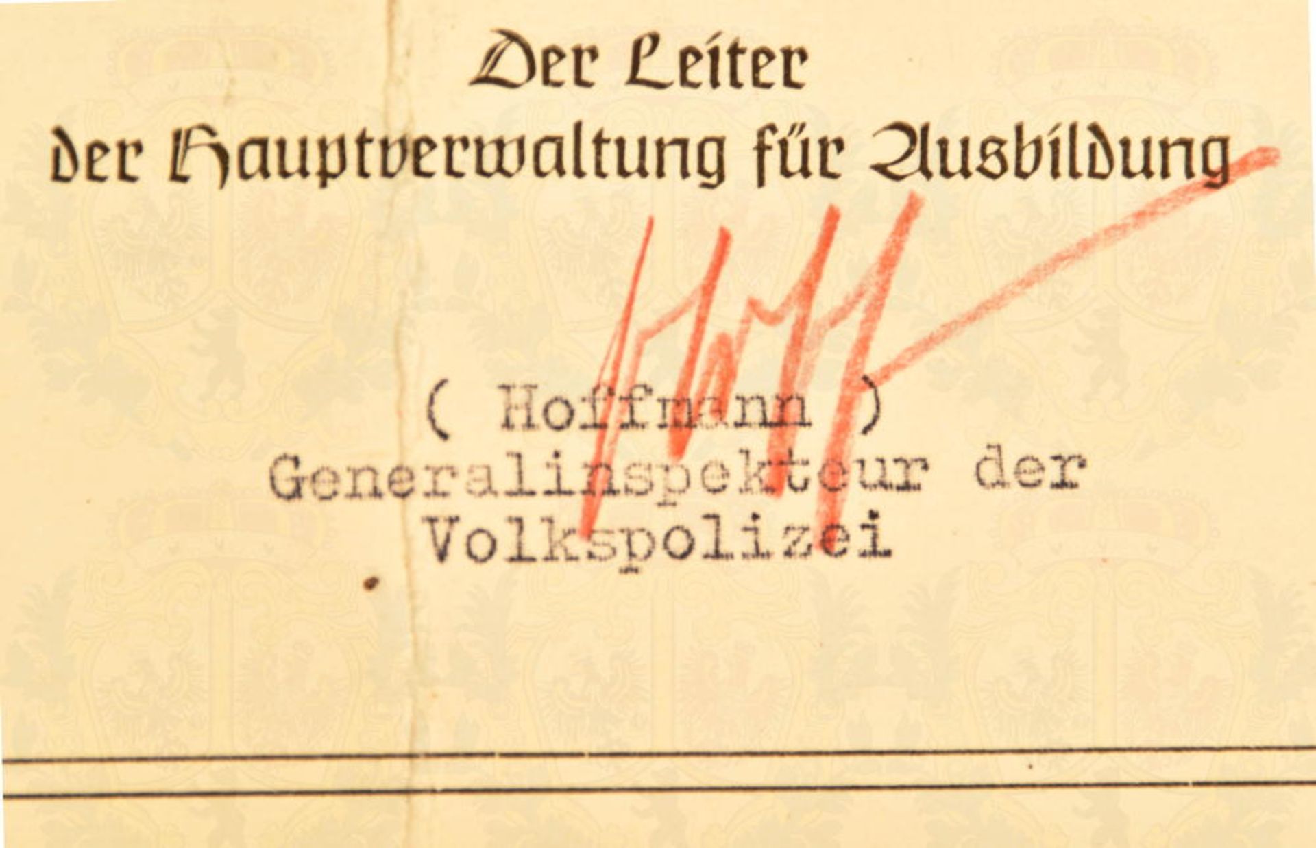 Original signature of Army General Heinz Hoffmann - Image 2 of 2