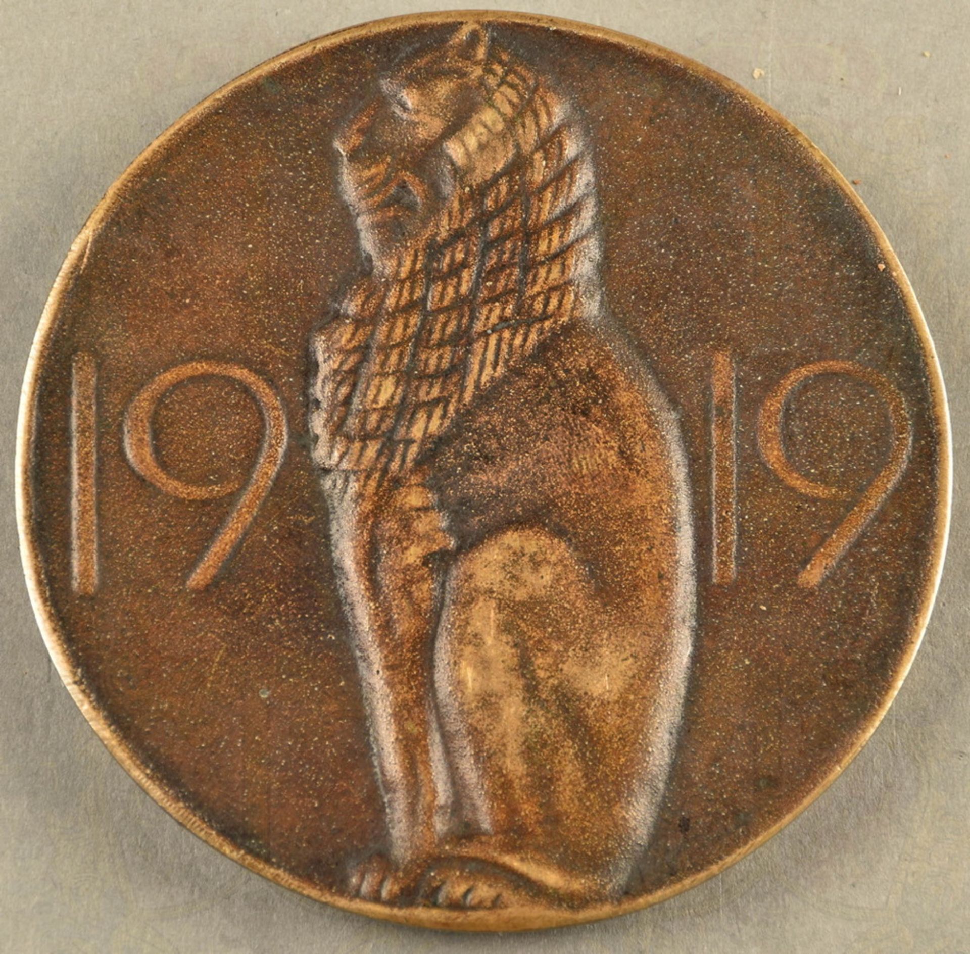 Grosse Bronzeplakette Freikorps Epp 1919 - Bild 2 aus 2