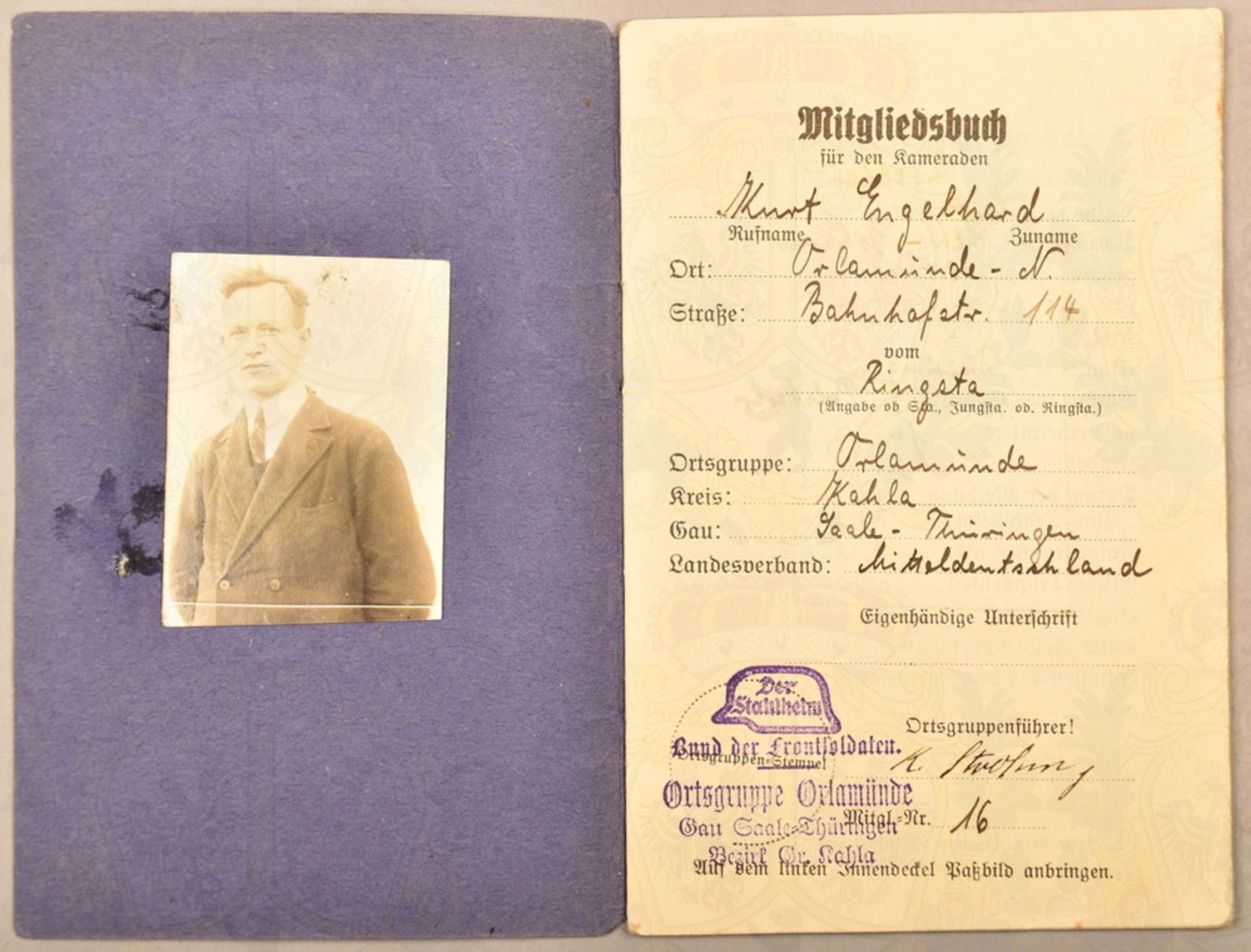 Mitgliedsbuch und Urkunde Ehrhardtnadel - Image 2 of 2