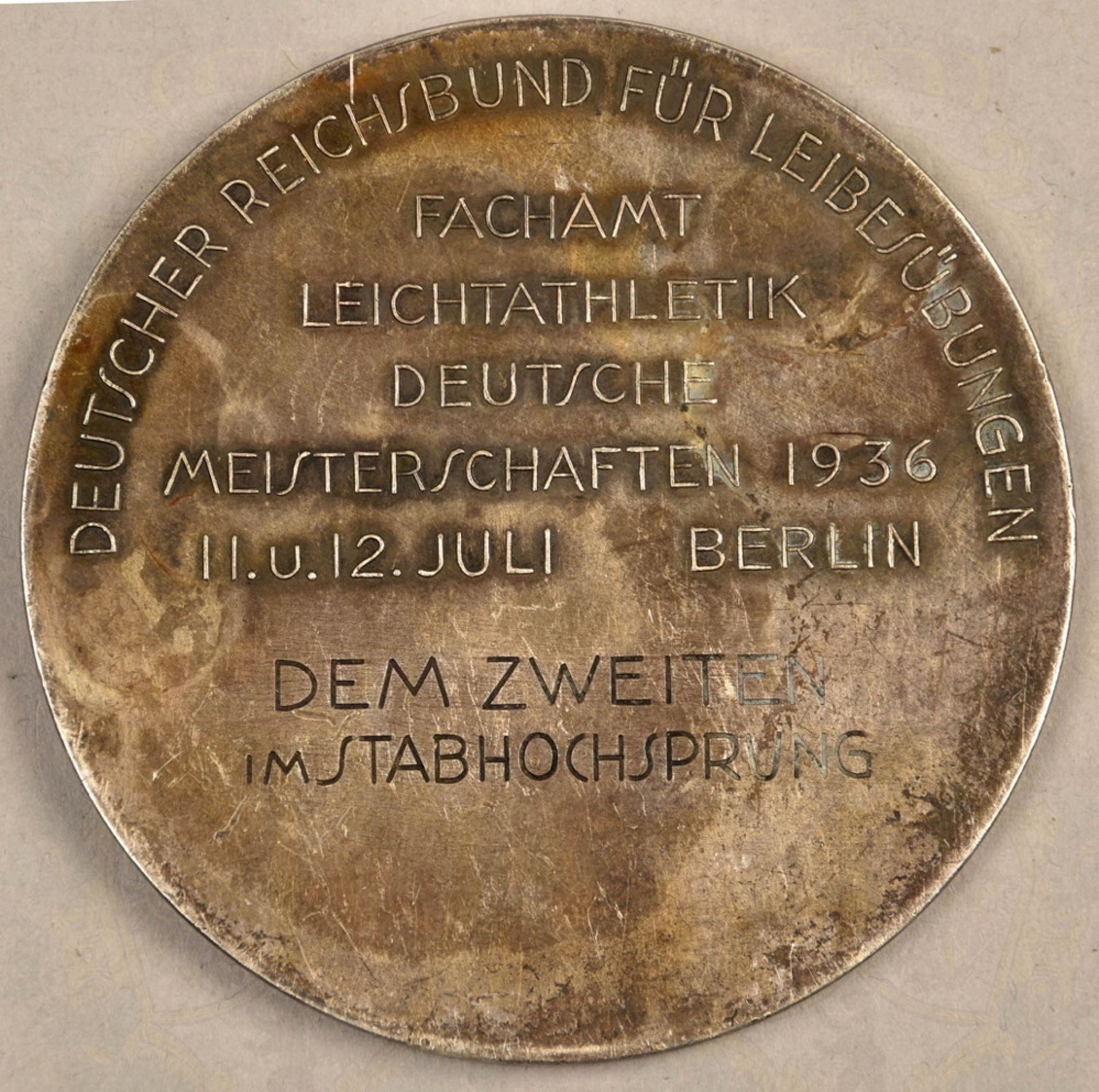 Siegermedaille Deutsche Meisterschaften Berlin 1936 - Bild 3 aus 3