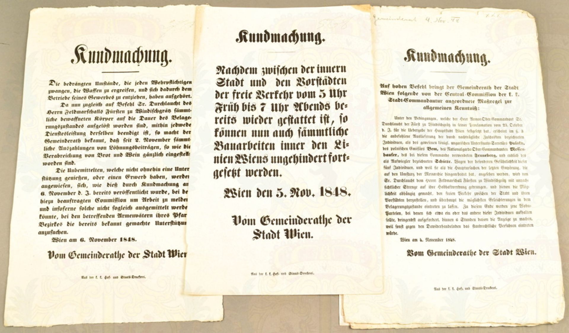 9 Flugschriften Wiener Oktoberaufstand 1848