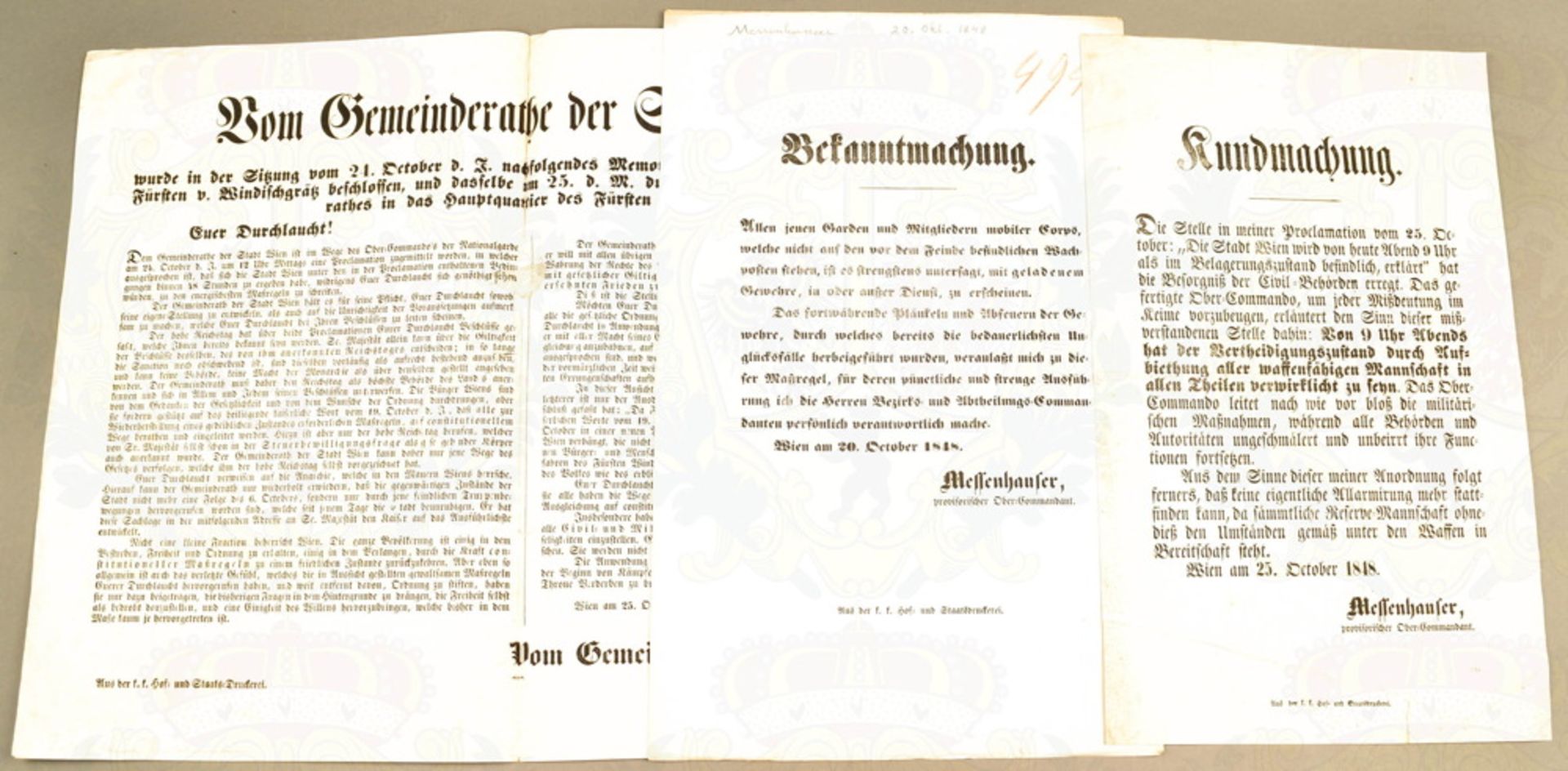 9 Flugschriften Wiener Oktoberaufstand 1848 - Bild 3 aus 3