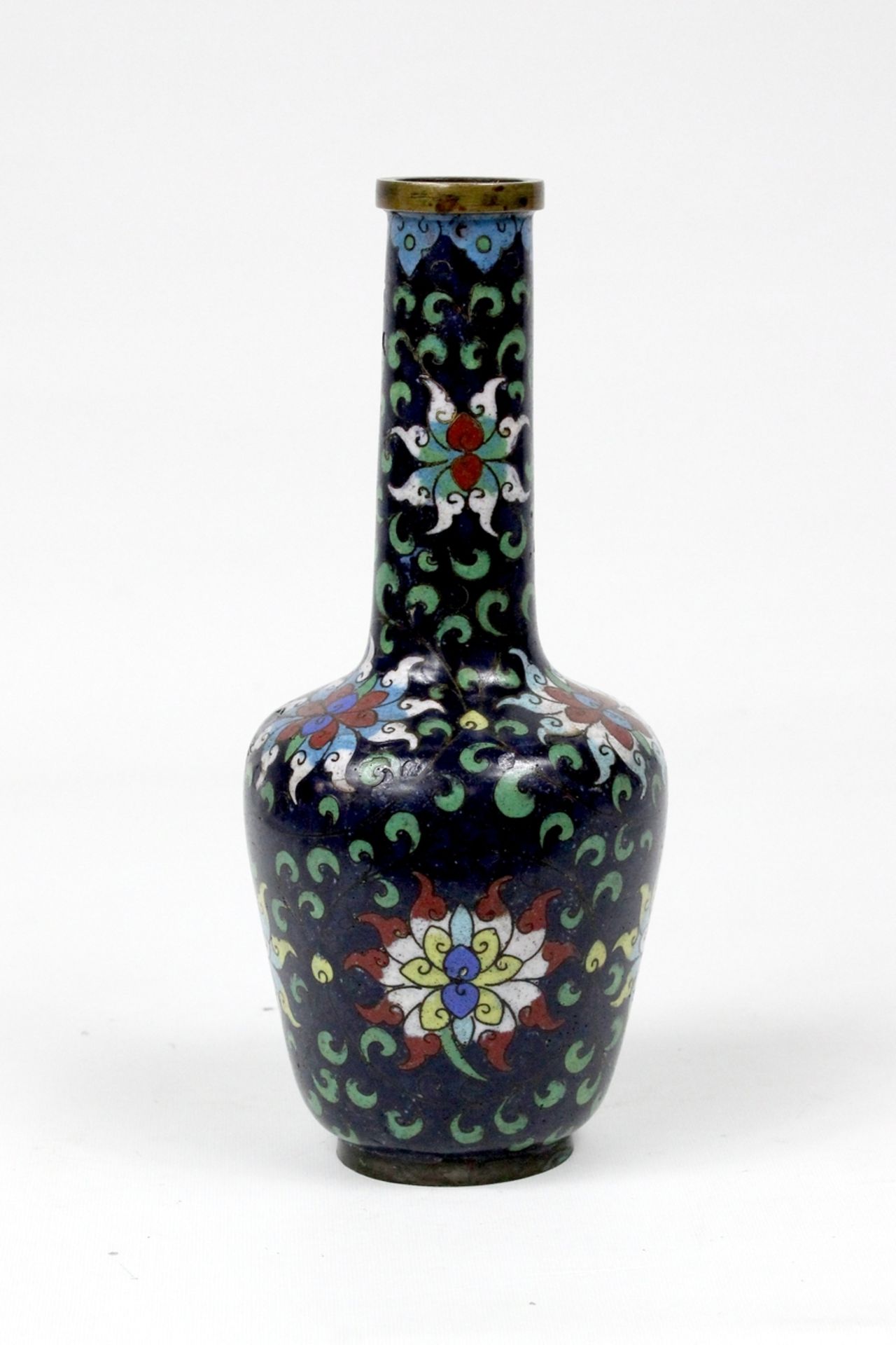 China Blaue Cloisonne-Chrysanthemen Vase frühe Qing Dynastie 17.Jhdt. - Bild 4 aus 5