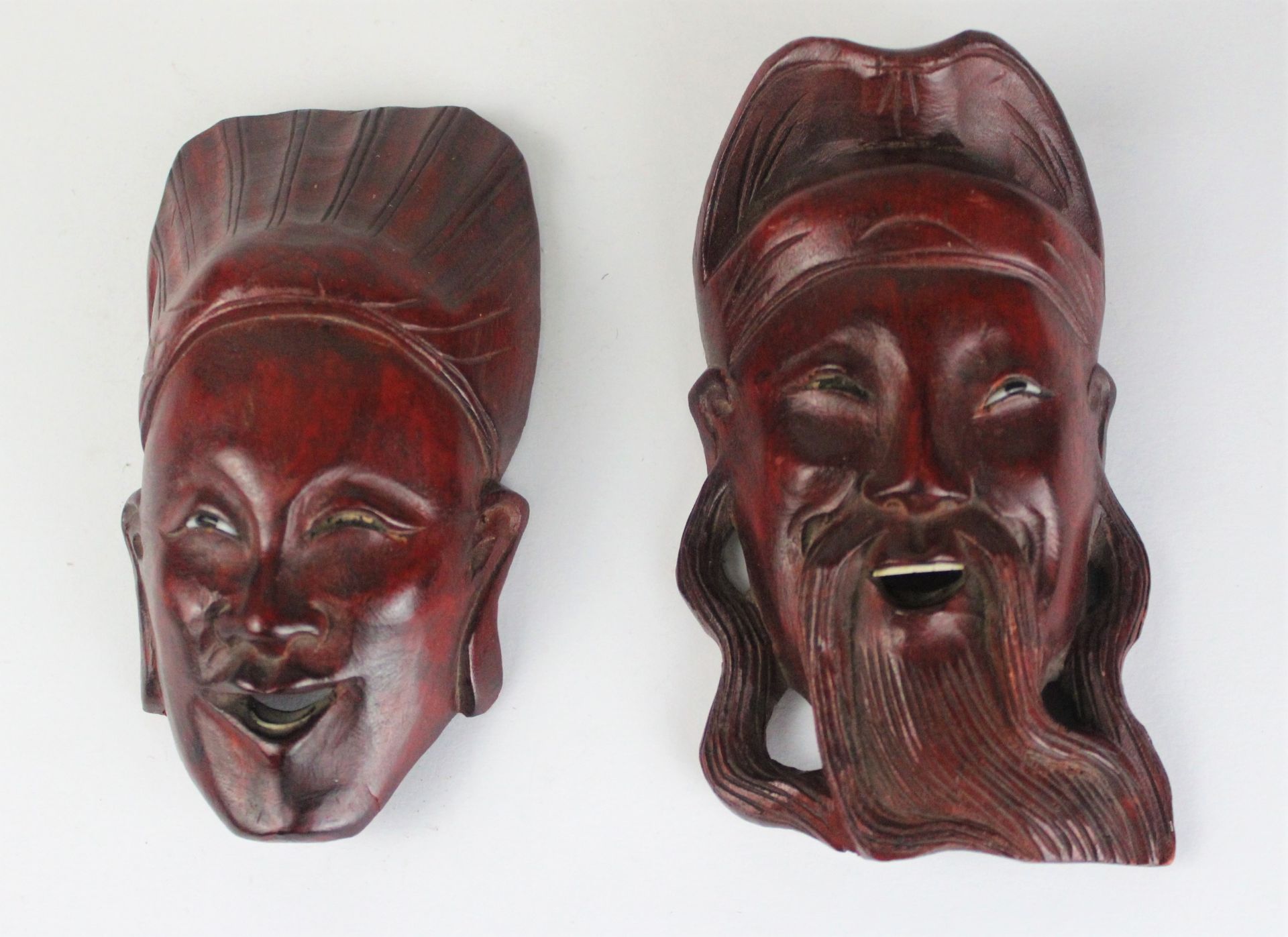 China 2 Holz Masken " Mann " und " Frau "
