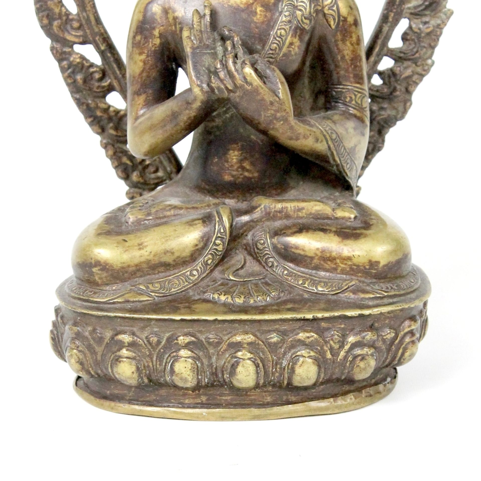 Tibet Bronze Buddha 18.Jhdt. mit Aureole - Bild 5 aus 6