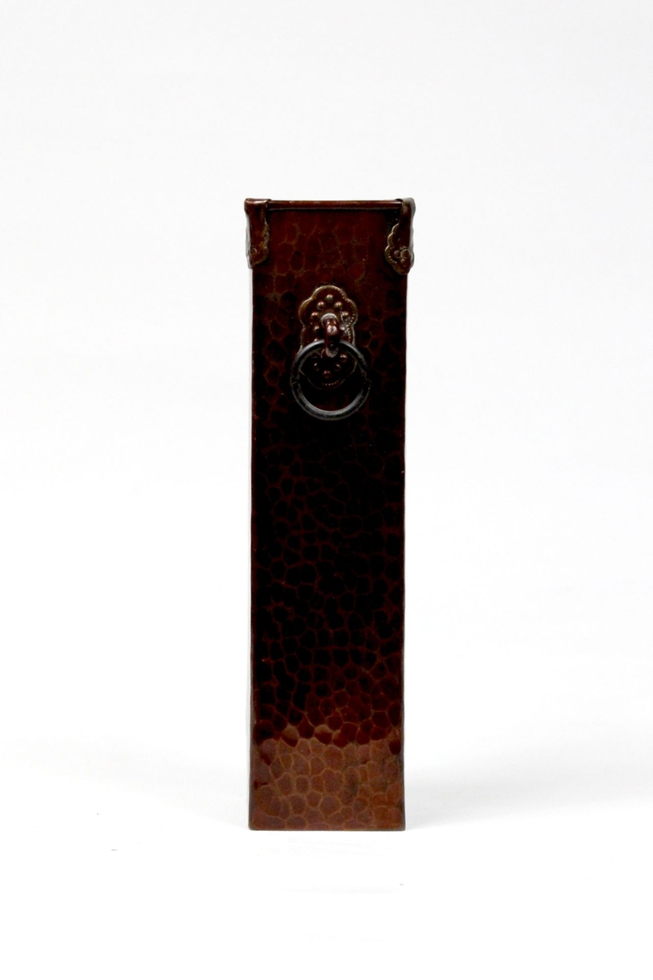 Japan Pinselhalter aus gehämmertem Kupfer in Schlangenhautoptik, Meiji Periode 19.Jhdt. - Bild 2 aus 3