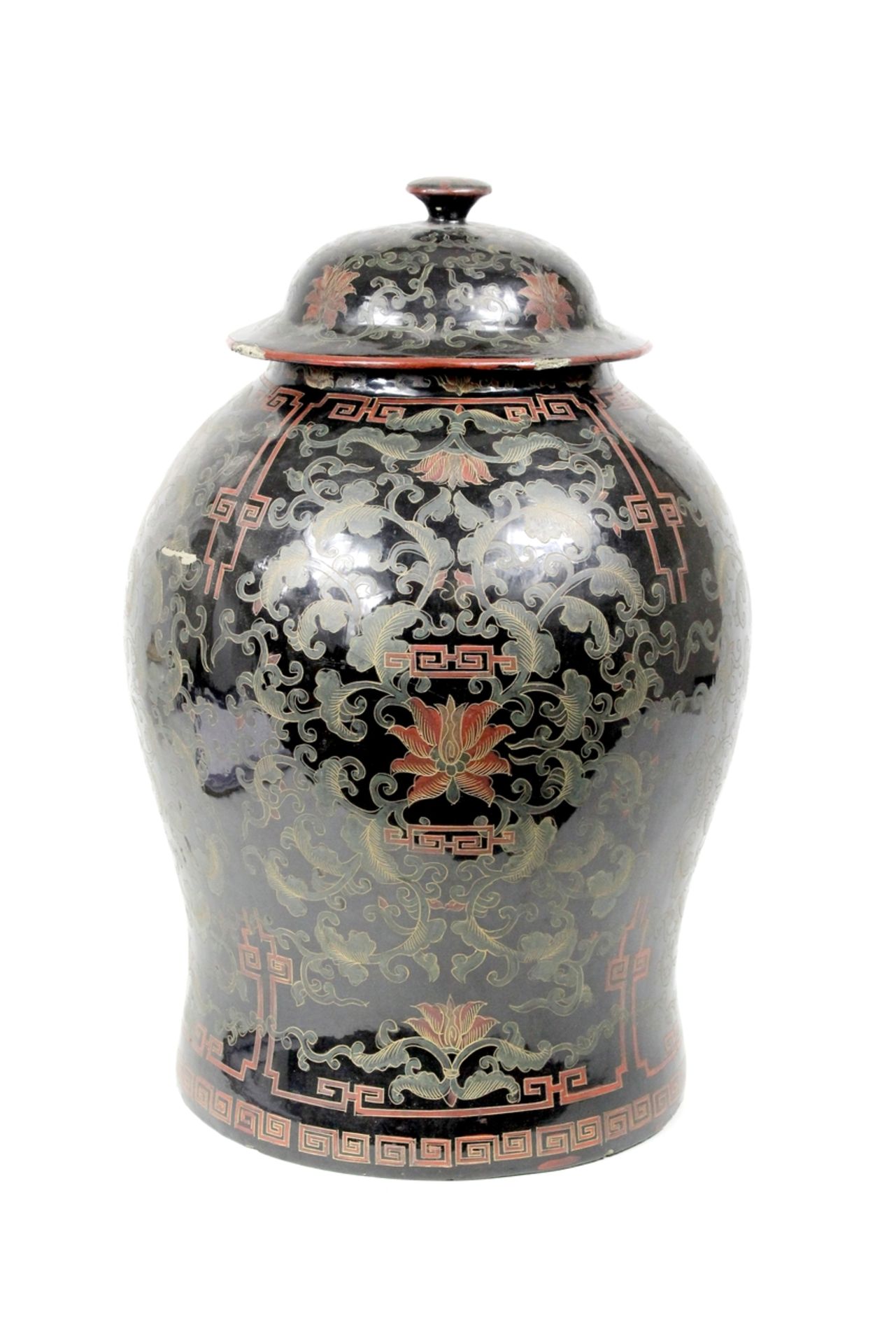Schwarzlack Mei Ping Vase , Kangxi Dynastie