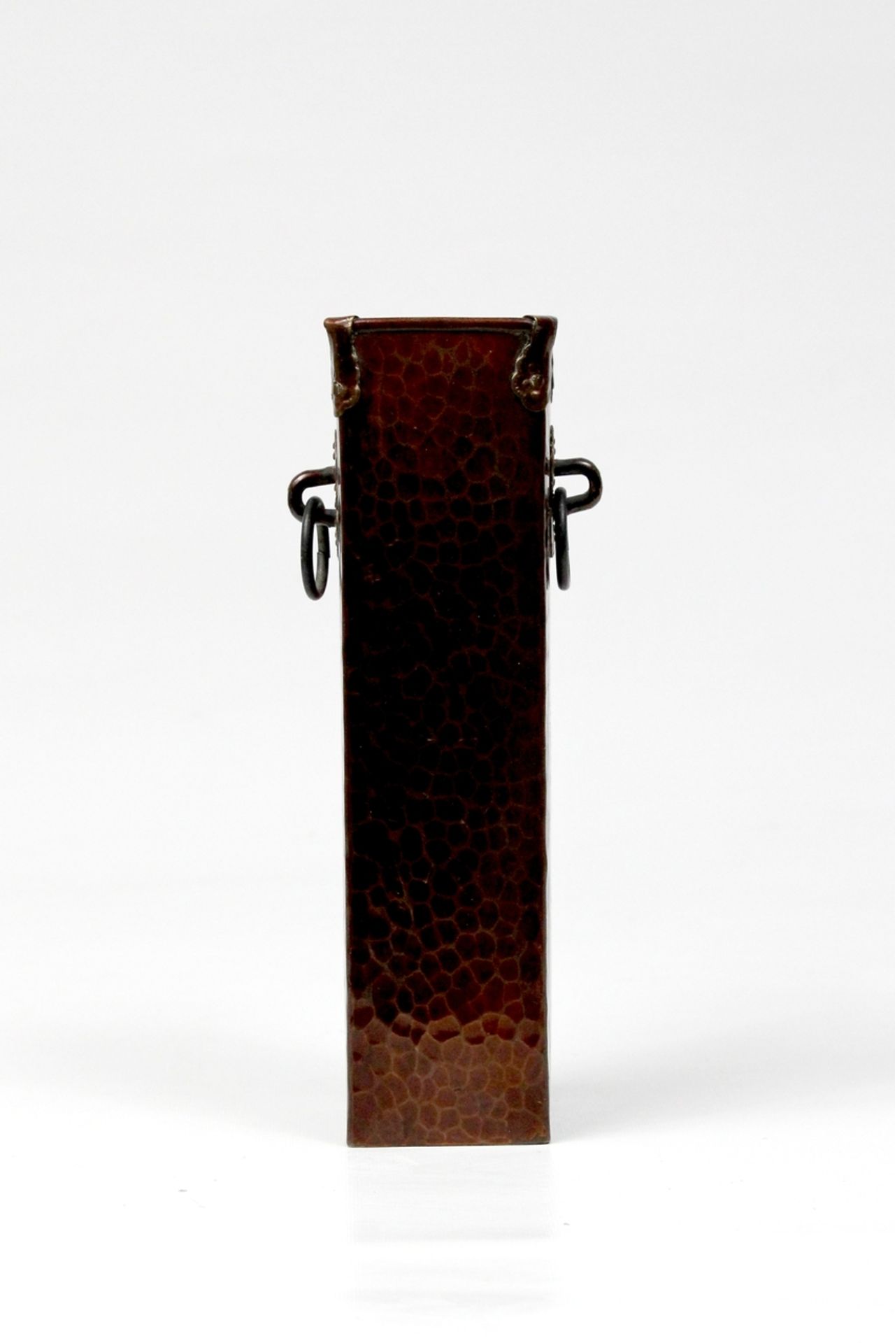 Japan Pinselhalter aus gehämmertem Kupfer in Schlangenhautoptik, Meiji Periode 19.Jhdt.