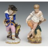 A Staffordshire porcelainious figures, of Allegorical of the Seasons probably modelled by Pierre