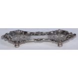 A George/William IV Old Sheffield Plate snuffers tray, engraved and embossed with flowers and