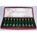 A set of ten Elizabeth II silver and silver-gilt royal commemorative spoons, The Queen's Beasts,