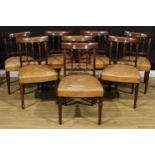 A set of eight Sheraton design mahogany dining chairs, comprising six side chairs and a pair of