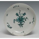 An 18th century Chinese saucer dish, London decorated from the workshop of James Giles painted