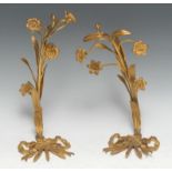 Interior decoration - a pair of early 20th century curtain tie-back brackets, cast and wrought as