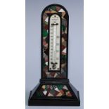 A 19th century Derbyshire Ashford marble table top thermometer, the 13cm scale inscribed R Hartle,