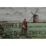 A. Wassell Skirting the Mill, Castle Donington signed and dated 1985, titled label to verso,
