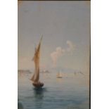 Giuseppe Carelli (Neapolitan Grand Tour Artist, 1858-1921) The Bay of Naples, Mount Vesuvius in