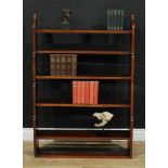 A 19th century mahogany waterfall bookcase, shaped sides, 120.5cm high, 82cm wide, 20cm deep