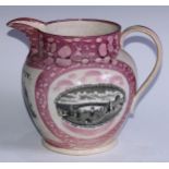 A large Sunderland lustre ovoid jug, of Channel Islands interest, inscribed Miss Mary Le Feuvre,