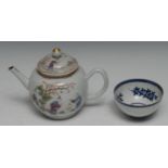 An 18th century Chinese globular teapot, c.1770; a tea bowl (2)